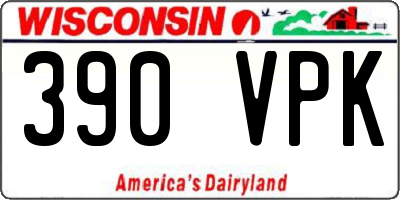WI license plate 390VPK