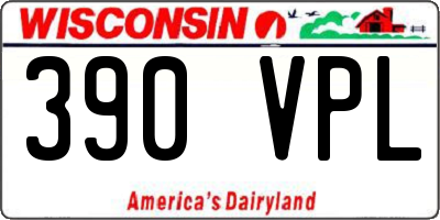 WI license plate 390VPL