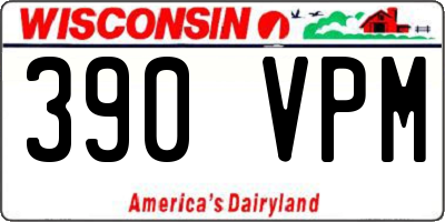 WI license plate 390VPM