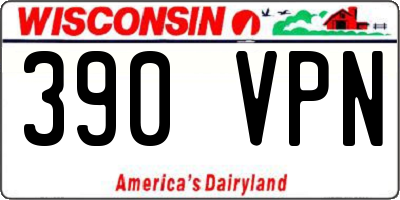 WI license plate 390VPN