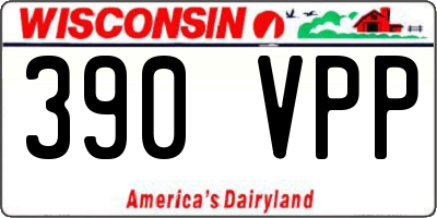 WI license plate 390VPP