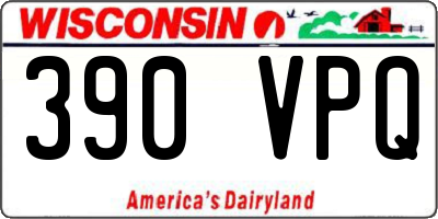 WI license plate 390VPQ