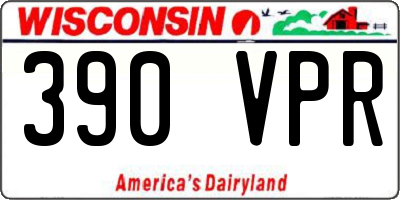 WI license plate 390VPR