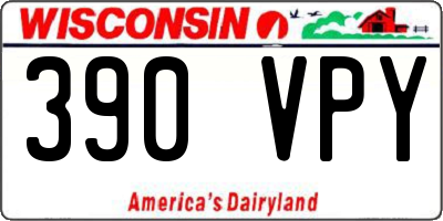 WI license plate 390VPY
