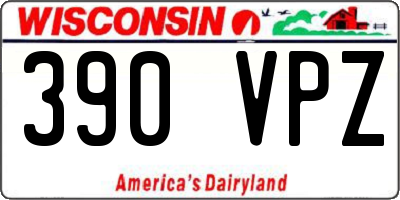 WI license plate 390VPZ