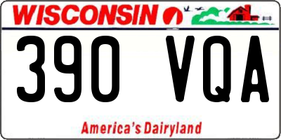 WI license plate 390VQA