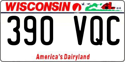 WI license plate 390VQC