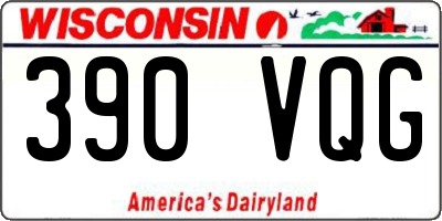 WI license plate 390VQG