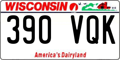 WI license plate 390VQK