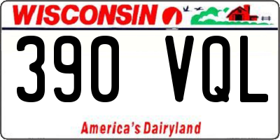 WI license plate 390VQL
