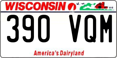 WI license plate 390VQM