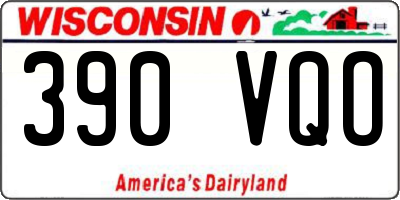 WI license plate 390VQO