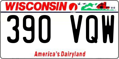 WI license plate 390VQW