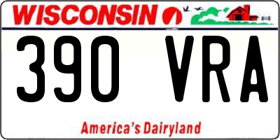 WI license plate 390VRA