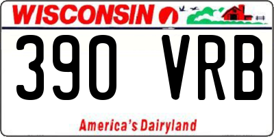 WI license plate 390VRB