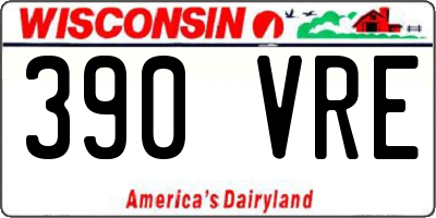 WI license plate 390VRE
