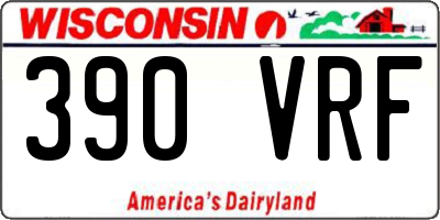 WI license plate 390VRF