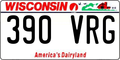 WI license plate 390VRG
