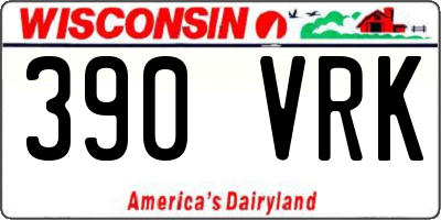 WI license plate 390VRK