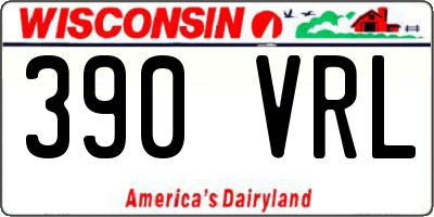 WI license plate 390VRL