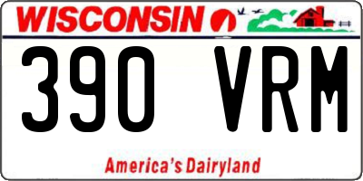 WI license plate 390VRM