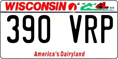 WI license plate 390VRP