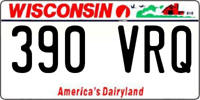 WI license plate 390VRQ