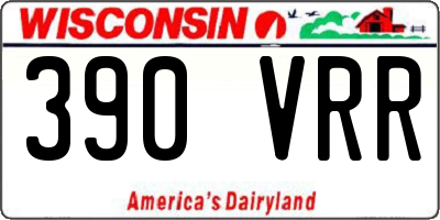WI license plate 390VRR