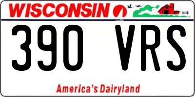 WI license plate 390VRS