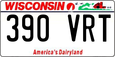 WI license plate 390VRT