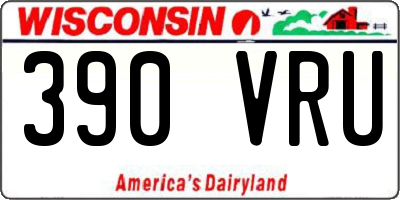 WI license plate 390VRU