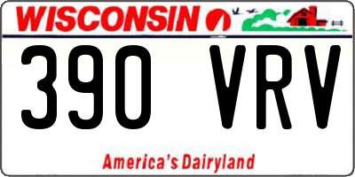 WI license plate 390VRV