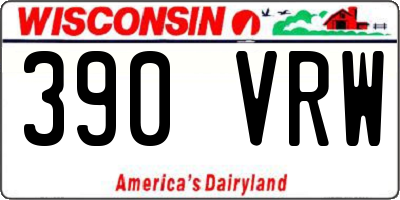 WI license plate 390VRW