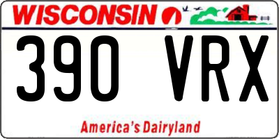 WI license plate 390VRX