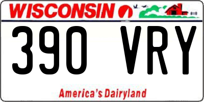WI license plate 390VRY