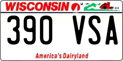 WI license plate 390VSA
