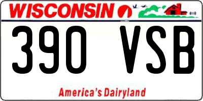 WI license plate 390VSB