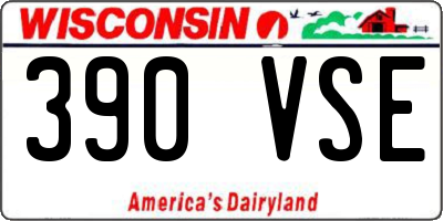 WI license plate 390VSE