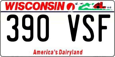 WI license plate 390VSF