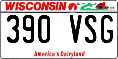 WI license plate 390VSG