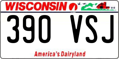 WI license plate 390VSJ