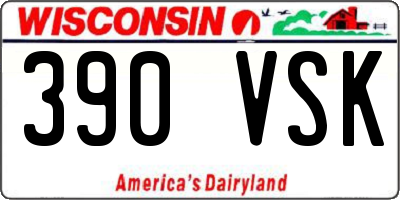 WI license plate 390VSK