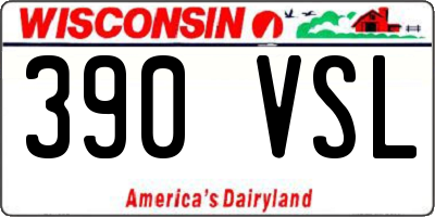 WI license plate 390VSL