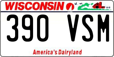 WI license plate 390VSM