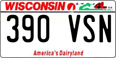 WI license plate 390VSN