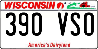 WI license plate 390VSO