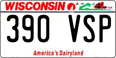 WI license plate 390VSP