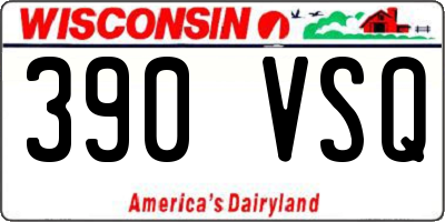 WI license plate 390VSQ