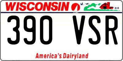 WI license plate 390VSR