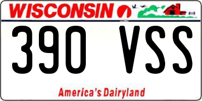 WI license plate 390VSS